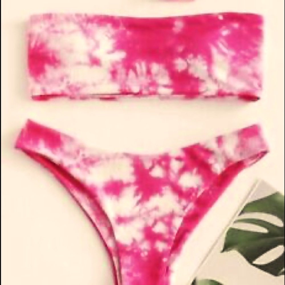 Zaful pink tie-dye bikini